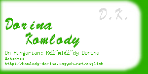 dorina komlody business card